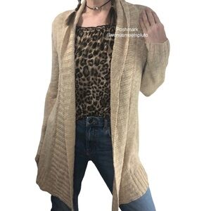 Listicle Mohair Blend Cardigan M/L Long Open Front Sweater Cozy Warm Classic